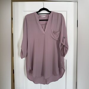 Lush Dusty Pink Blouse with Pocket Detail